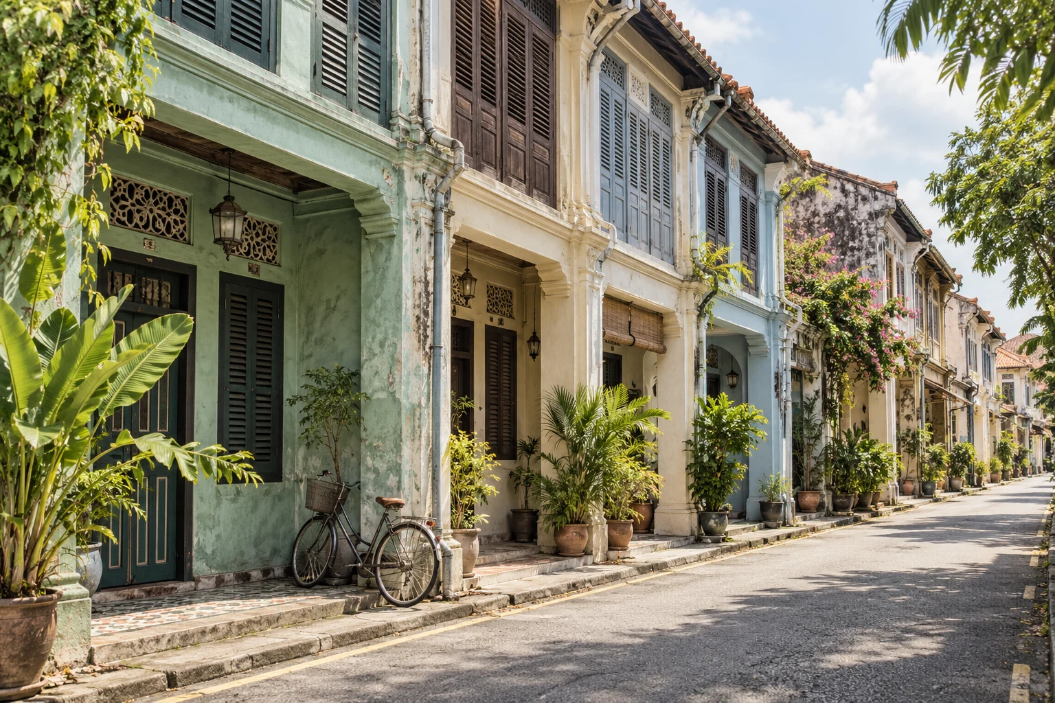 AI-generated illustration: Penang-inspired heritage streets, Malaysia