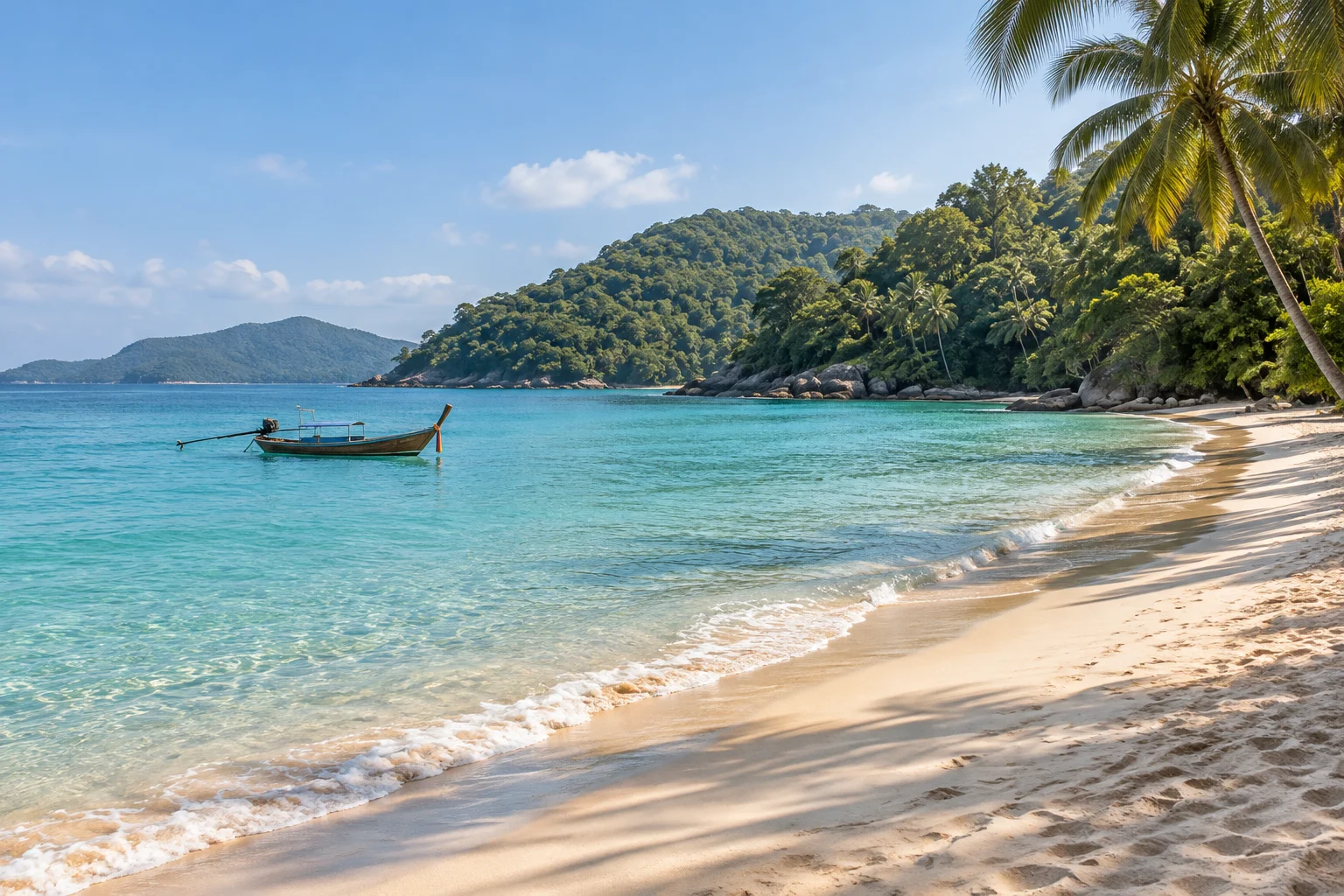 AI-generated illustration: Phuket-inspired tropical bay, Thailand