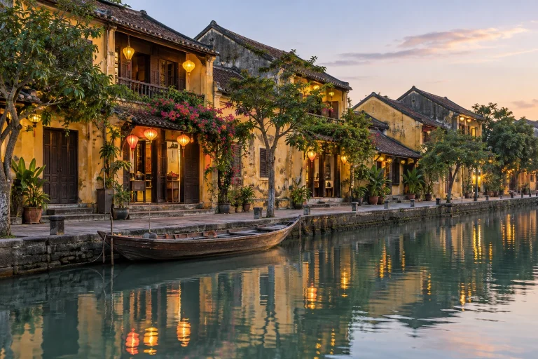 Hoi An-inspired riverside, Vietnam — generated travel illustration