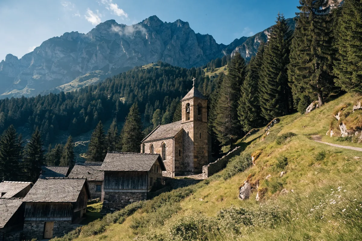 AI-generated illustration: Andorra-inspired Pyrenees valley