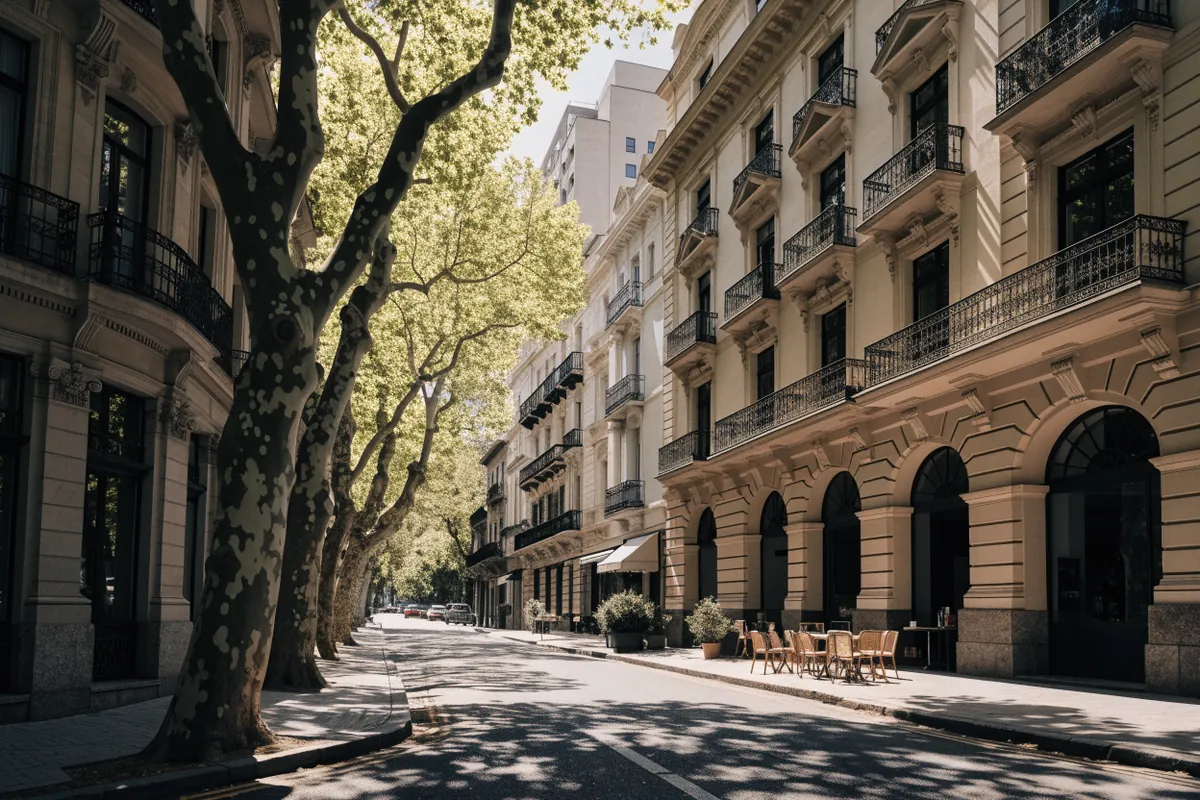 AI-generated illustration: Buenos Aires-inspired neighbourhood
