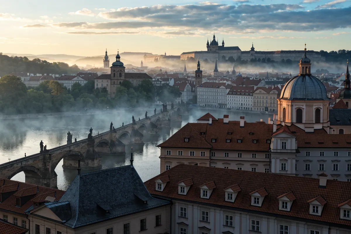AI-generated illustration: Prague-inspired old town