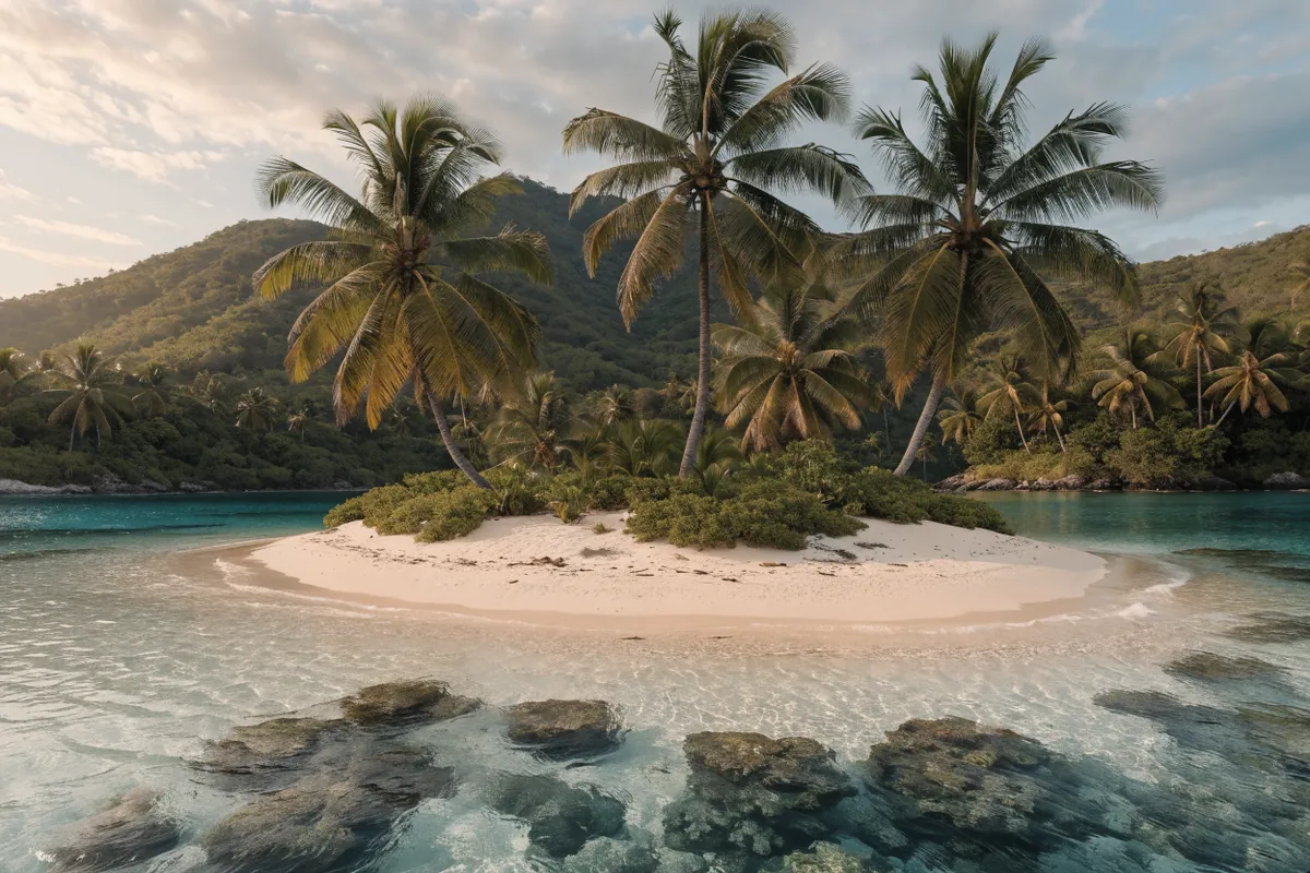 AI-generated illustration: Fiji-inspired island