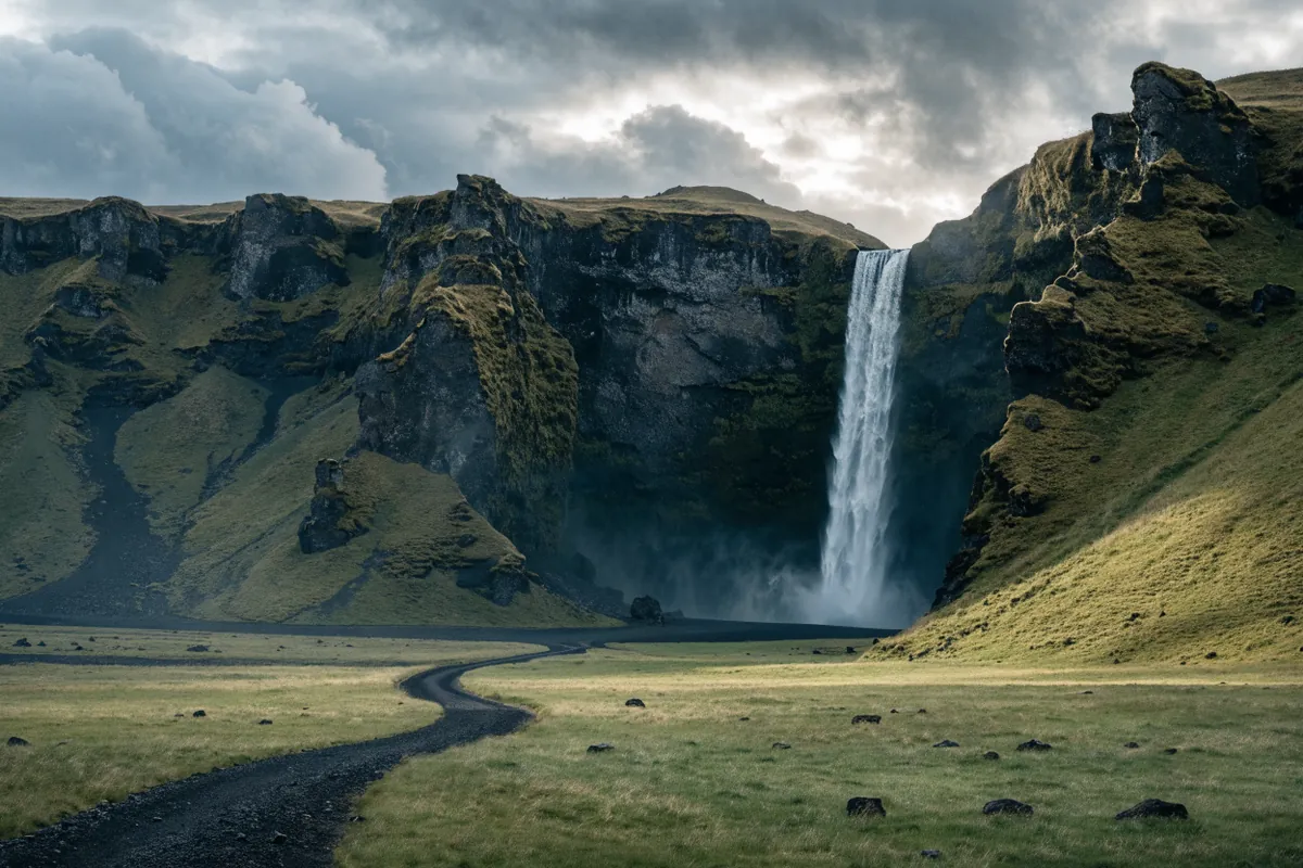 AI-generated illustration: Iceland-inspired south coast