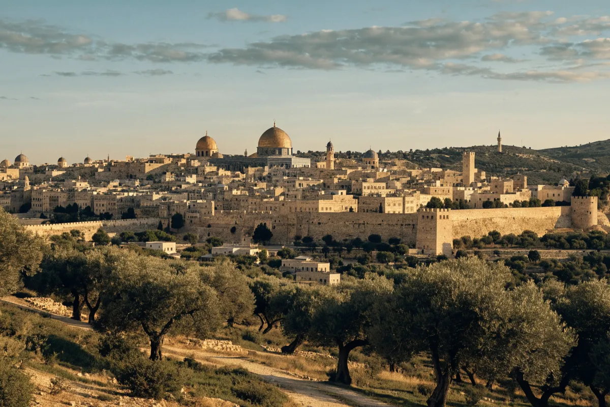 AI-generated illustration: Jerusalem-inspired old city view