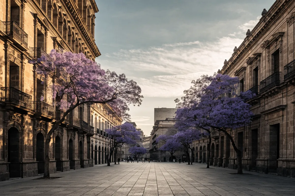 AI-generated illustration: Mexico City-inspired historic centre