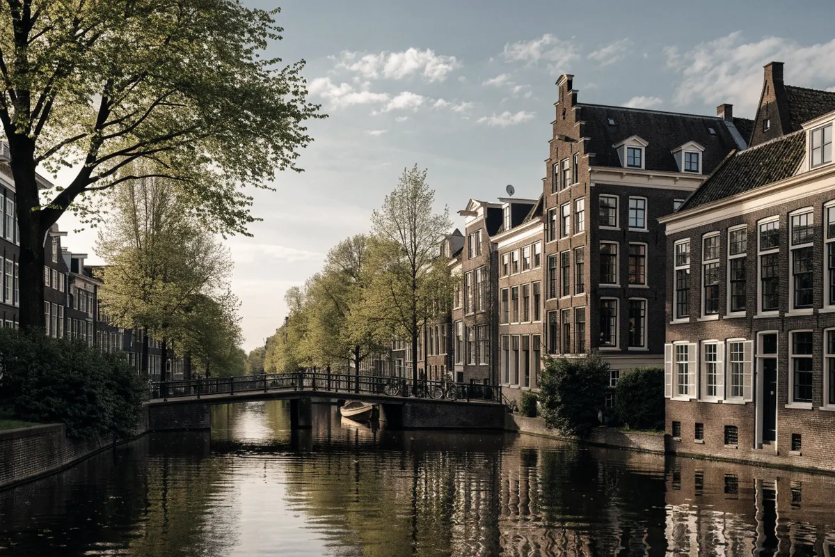 AI-generated illustration: Amsterdam-inspired canal
