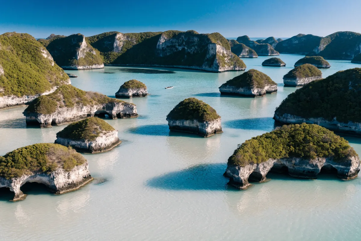 AI-generated illustration: Palau-inspired Rock Islands
