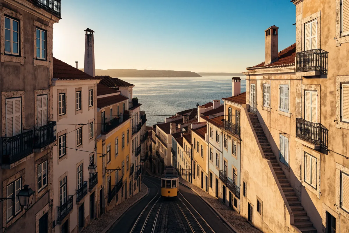 AI-generated illustration: Lisbon-inspired hillside