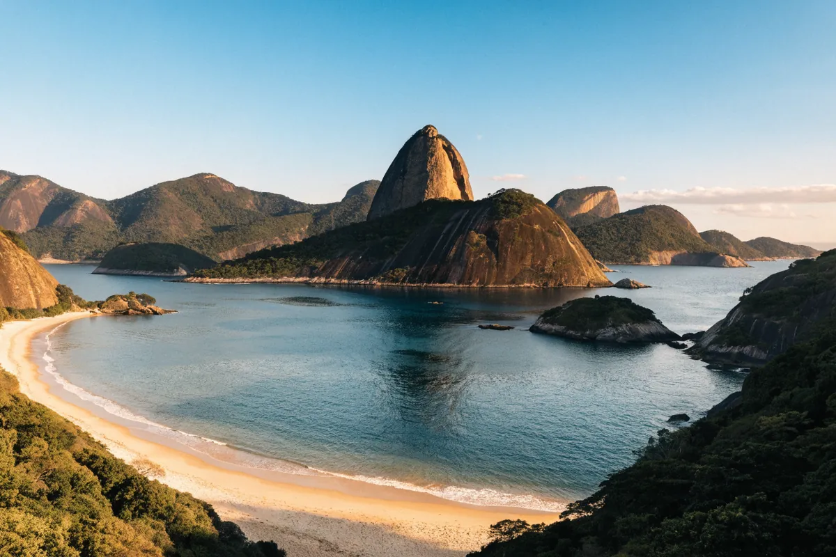AI-generated illustration: Rio de Janeiro-inspired bay