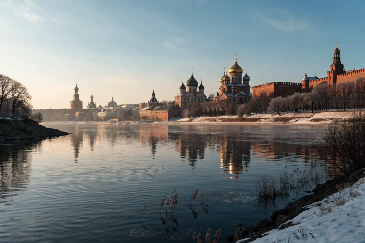 AI-generated illustration: Moscow-inspired heritage view