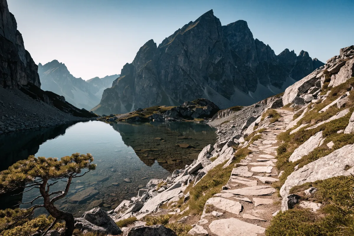 AI-generated illustration: High Tatras-inspired mountain lake
