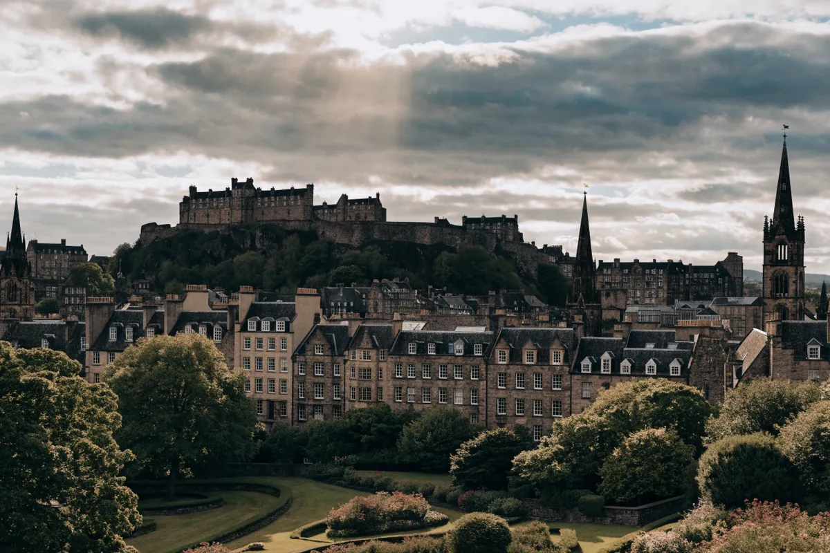 AI-generated illustration: Edinburgh-inspired skyline