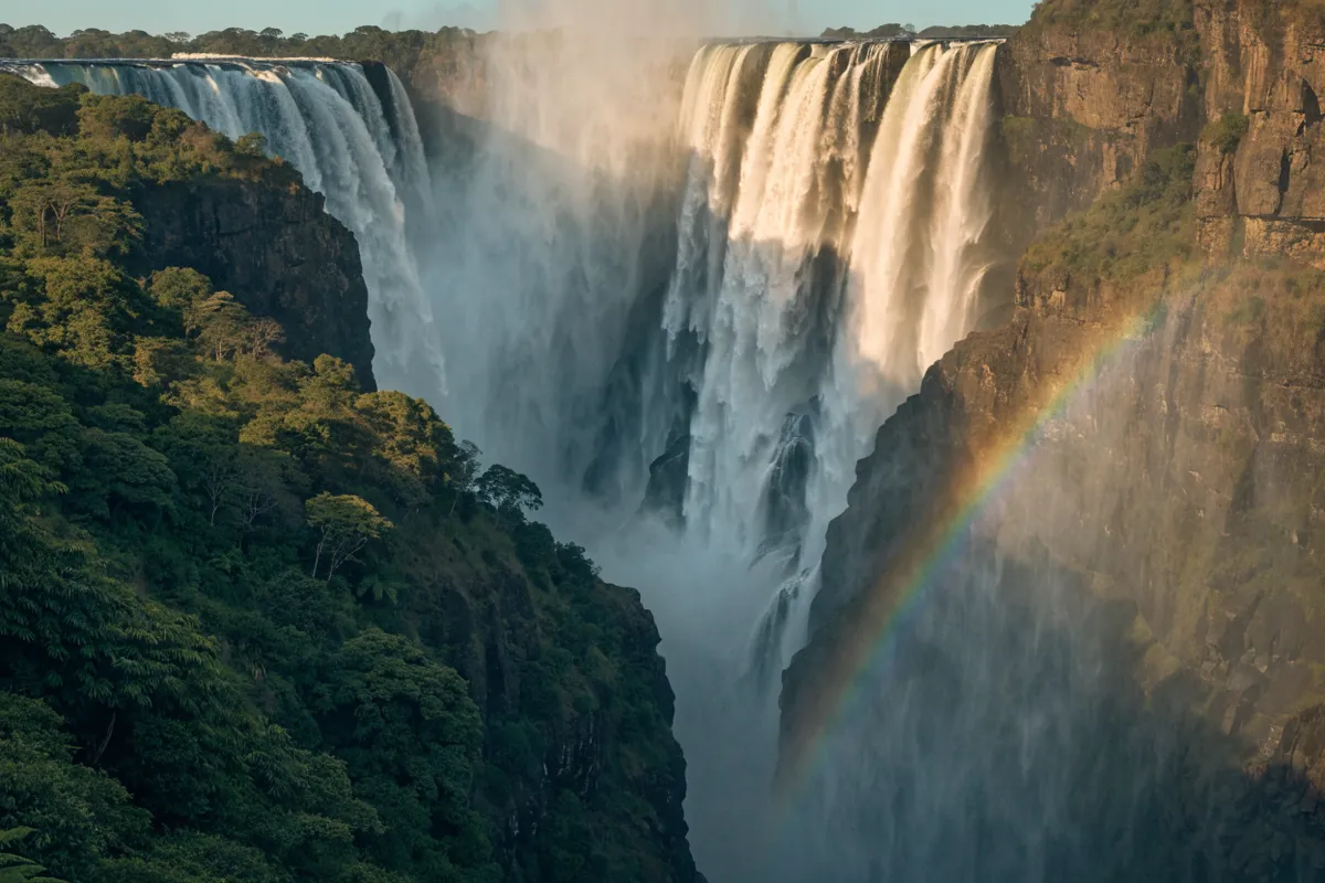 AI-generated illustration: Victoria Falls-inspired gorge